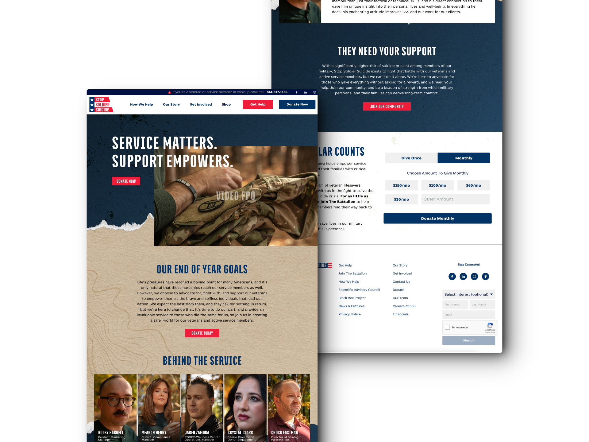 Stop Soldier Suicide Landing Page
